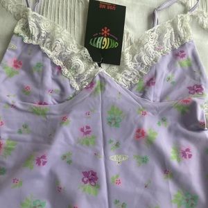 OMIGHTY LACE TANK PURPLE NWT